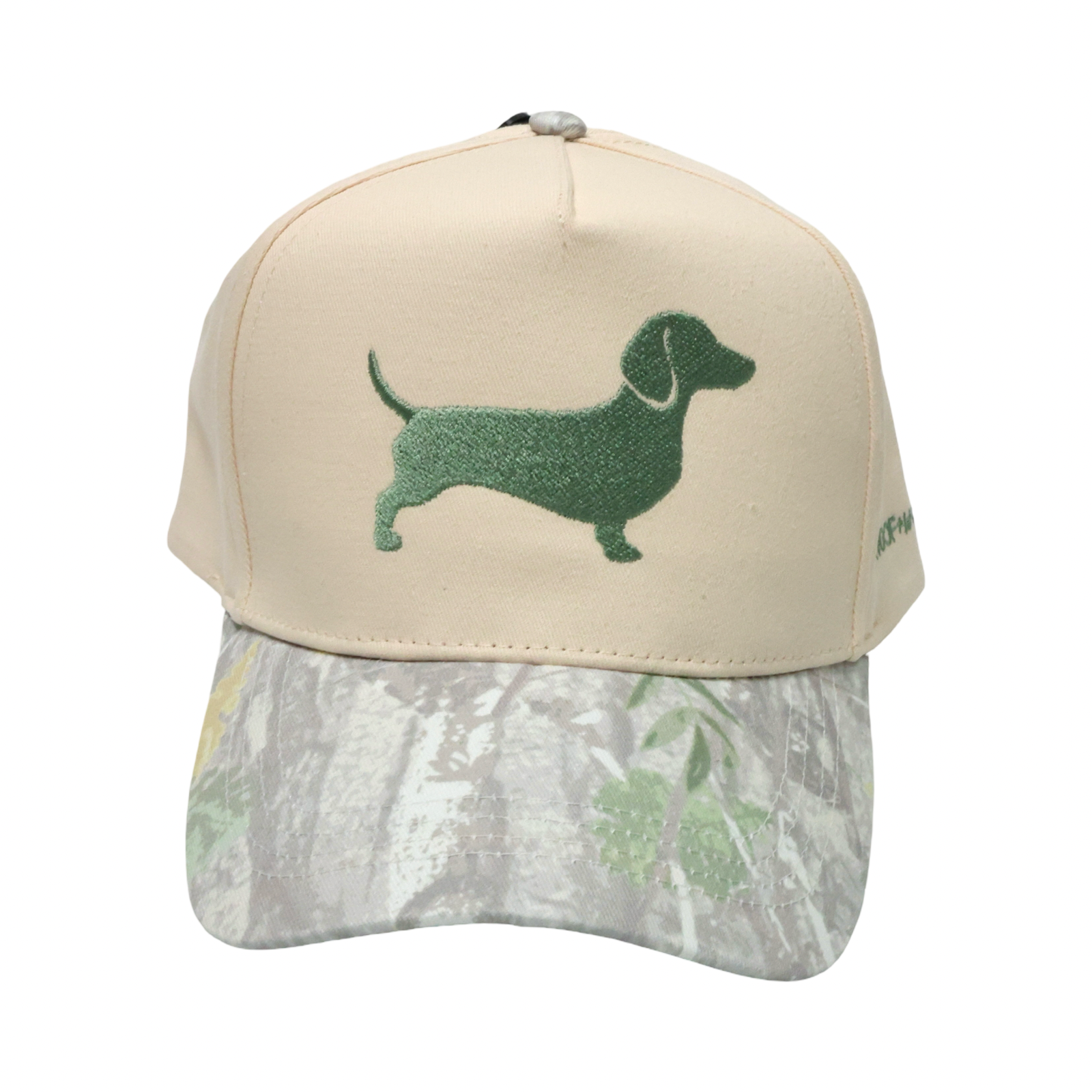 Dachshund embroidered camo trucker hat for doxie lovers