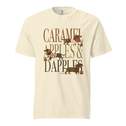 Dachshund Caramel Apples and Dapple Dachshunds t-shirt in ivory