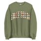 Dachshund Mom Fall Plaid crewneck sweatshirt in military green