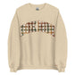 Dachshund Mom Fall Plaid crewneck sweatshirt in sand