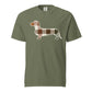 Dachshund Fall Doxie Plaid t-shirt for doxie lovers in moss green