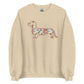 Dachshund Flower Fields sweatshirt in sand, doxie floral print crewneck for wiener dog lovers