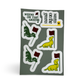 Weens on the Greens dachshund golf sticker sheet with six doxie decals