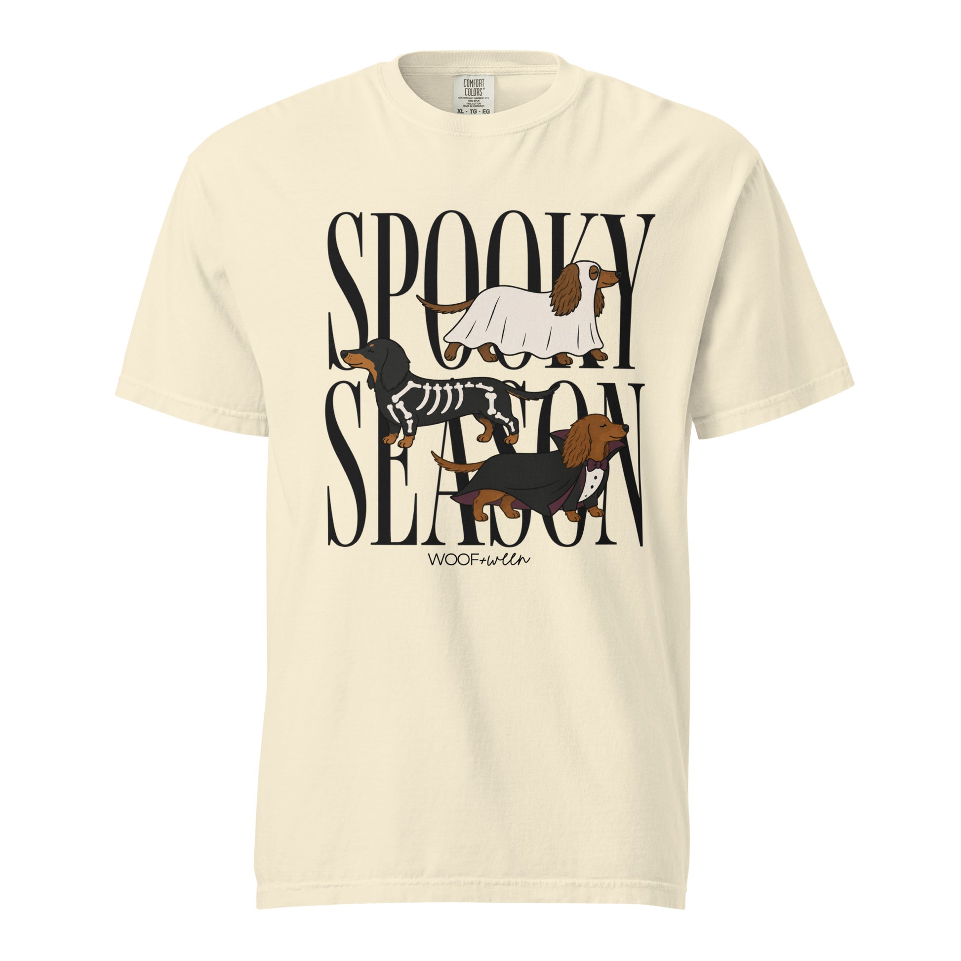 Dachshund Halloween Spooky Season t-shirt in ivory