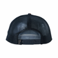 Dachshund hat in Black Duck Camo, five-panel snapback with mesh back, angled view