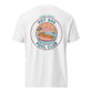 Dachshund Hot Dog Pool Club shirt in white, doxie pool tee