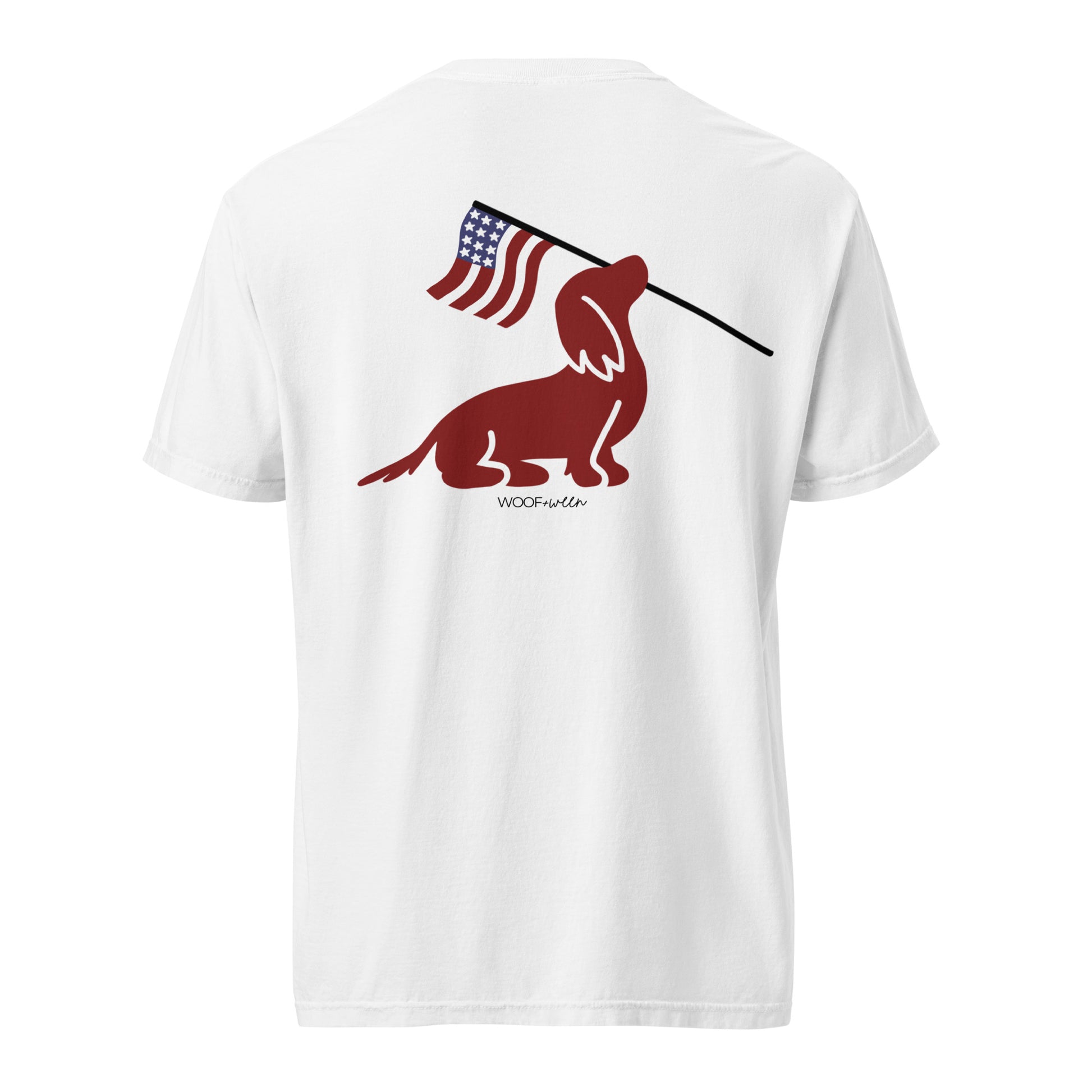 Long haired dachshund USA American flag t-shirt, doxie gift