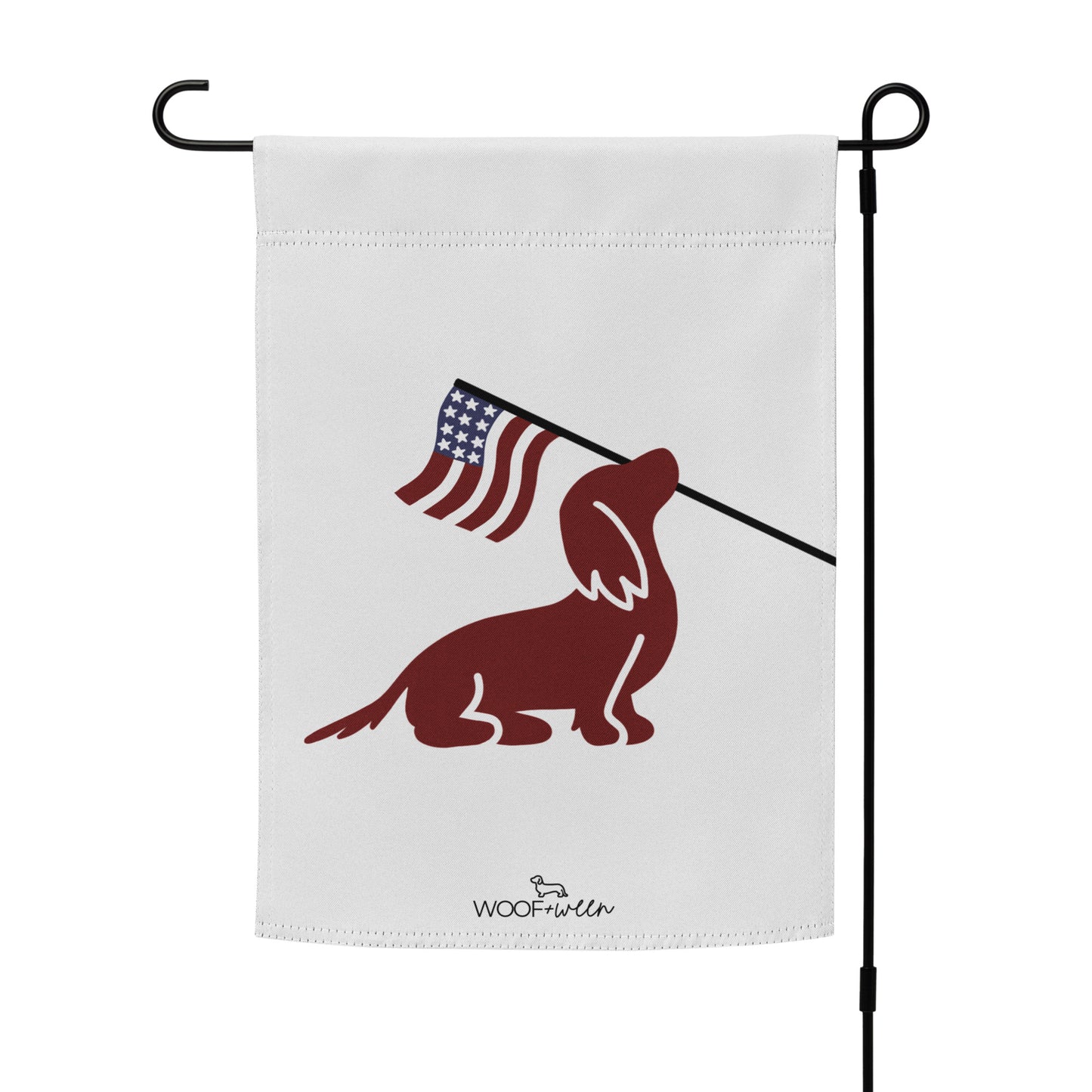 Long haired dachshund USA garden flag, doxie yard decor