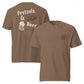 Dachshund Oktoberfest shirt in espresso, front and back view, Comfort Colors wiener dog tee