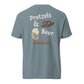Dachshund Oktoberfest shirt in ice blue, back print on Comfort Colors garment-dyed tee