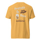 Dachshund Oktoberfest shirt in mustard, back print on Comfort Colors garment-dyed tee