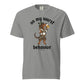 On My Wurst Behavior dachshund Oktoberfest shirt in grey, front print on Comfort Colors garment-dyed tee