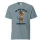 On My Wurst Behavior dachshund Oktoberfest shirt in ice blue, front print on Comfort Colors garment-dyed tee