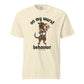On My Wurst Behavior dachshund Oktoberfest shirt in ivory, front print on Comfort Colors garment-dyed tee