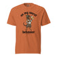 On My Wurst Behavior dachshund Oktoberfest shirt in yam, front print on Comfort Colors garment-dyed tee