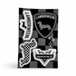 Dachshund racing sticker sheet with four doxie car decals