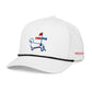 Dachshund golf rope hat, doxie open embroidered cap side view