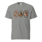 Dachshund shirt in grey, faux cross stitch doxies print