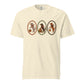 Dachshund shirt in ivory, faux cross stitch doxies print