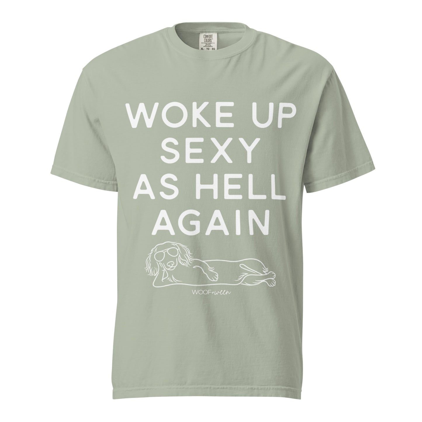 Bay Woke Up Sexy As Hell dachshund shirt – long hair doxie tee, oversized swimsuit coverup