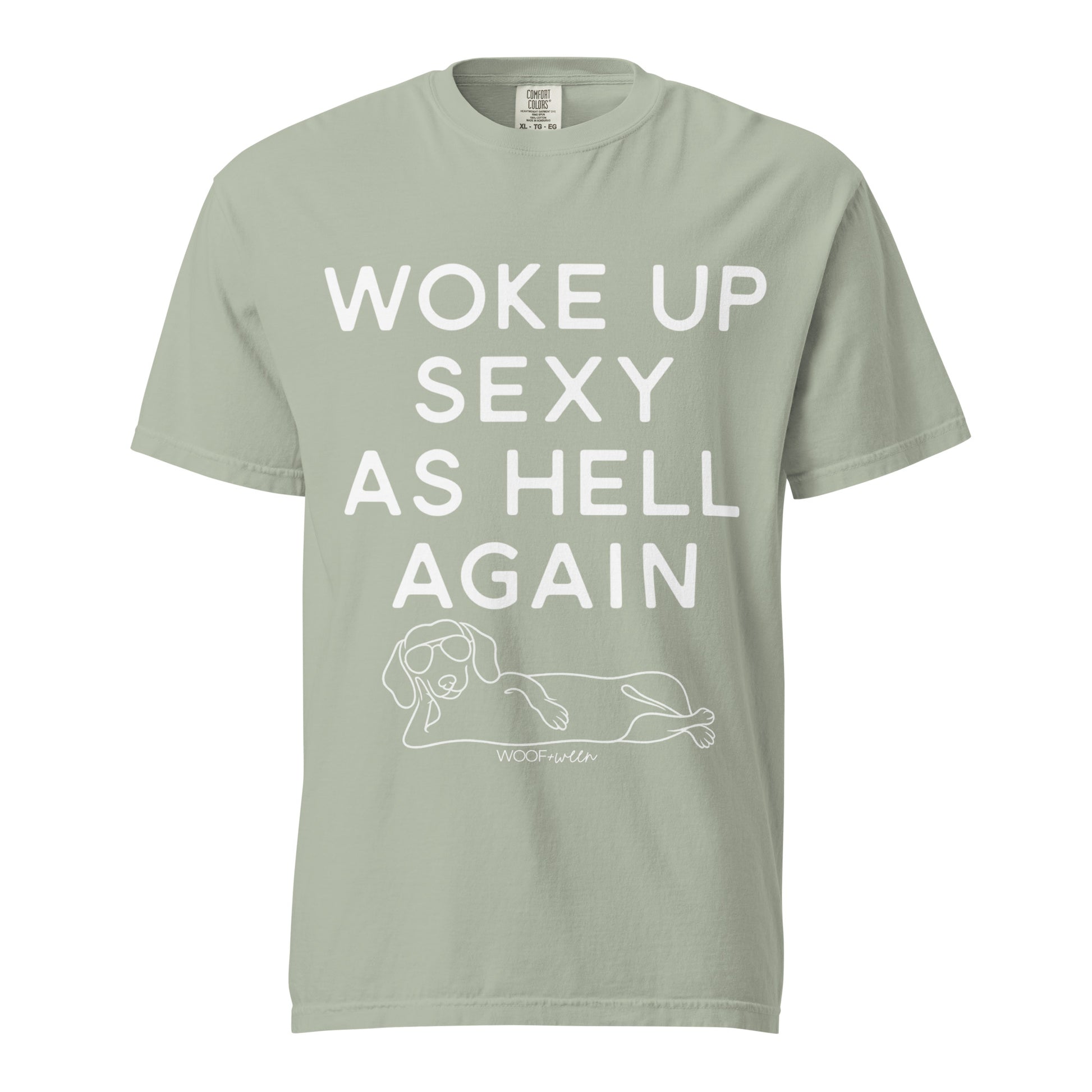Bay Woke Up Sexy As Hell dachshund shirt – short hair doxie tee, oversized swimsuit coverup