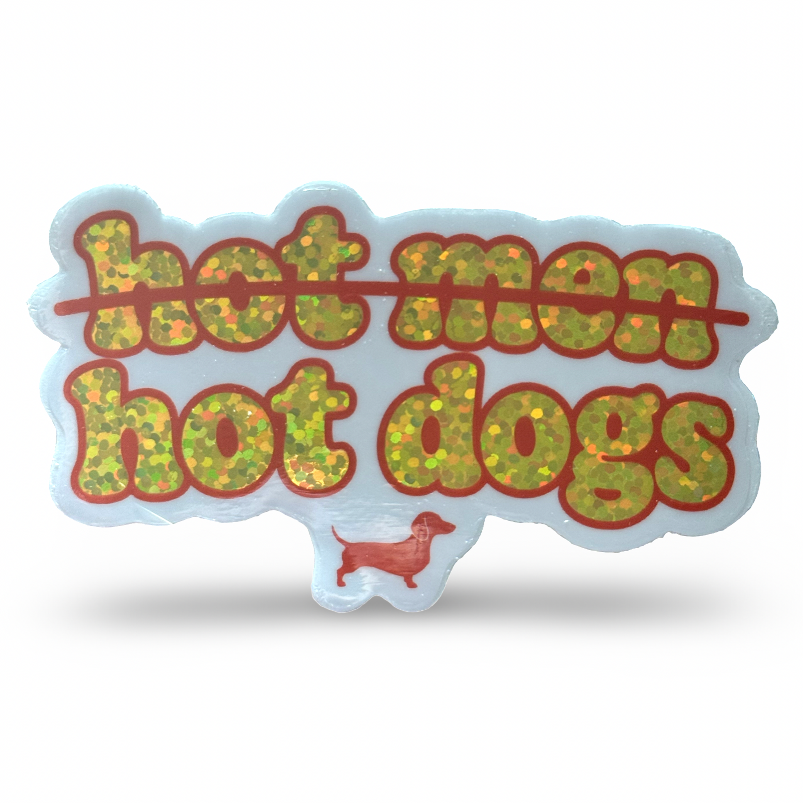 Hot dogs glitter dachshund sticker for wiener dog lovers