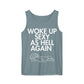 Ice Blue Woke Up Sexy As Hell dachshund tank top – long hair doxie tank, oversized swimsuit coverup