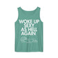 Seafoam Woke Up Sexy As Hell dachshund tank top – long hair doxie tank, oversized swimsuit coverup