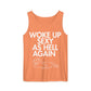 Terracotta Woke Up Sexy As Hell dachshund tank top – short hair doxie tank, oversized swimsuit coverup