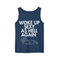 True Navy Woke Up Sexy As Hell dachshund tank top – short hair doxie tank, oversized swimsuit coverup