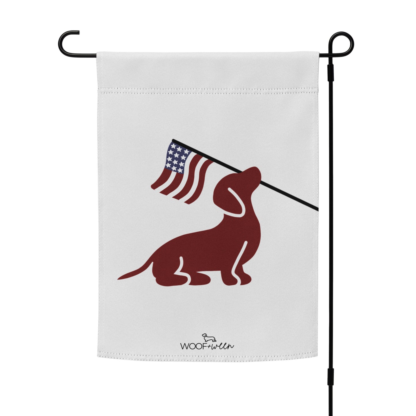 Dachshund USA American flag garden flag, doxie yard decor