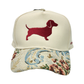 Dachshund embroidered vintage floral trucker hat for doxie lovers