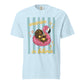 Dachshund Weenies in Bikinis shirt in chambray blue, funny doxie beach tee