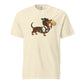Dachtoberfest dachshund Oktoberfest shirt in ivory, front print on Comfort Colors garment-dyed tee