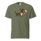 Dachtoberfest dachshund Oktoberfest shirt in moss, front print on Comfort Colors garment-dyed tee