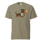 Dachtoberfest dachshund Oktoberfest shirt in sandstone, front print on Comfort Colors garment-dyed tee