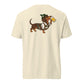 Dachtoberfest wiener dog Oktoberfest shirt in ivory, back print on Comfort Colors garment-dyed tee