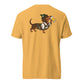 Dachtoberfest wiener dog Oktoberfest shirt in mustard, back print on Comfort Colors garment-dyed tee
