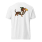Dachtoberfest wiener dog Oktoberfest shirt in white, back print on Comfort Colors garment-dyed tee
