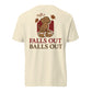 Falls Out Balls Out doxie football shirt in ivory, back print on Comfort Colors garment-dyed tee
