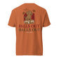 Falls Out Balls Out doxie football shirt in yam, back print on Comfort Colors garment-dyed tee