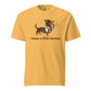 I Know a Little German funny dachshund shirt in mustard, front print on Comfort Colors garment-dyed tee