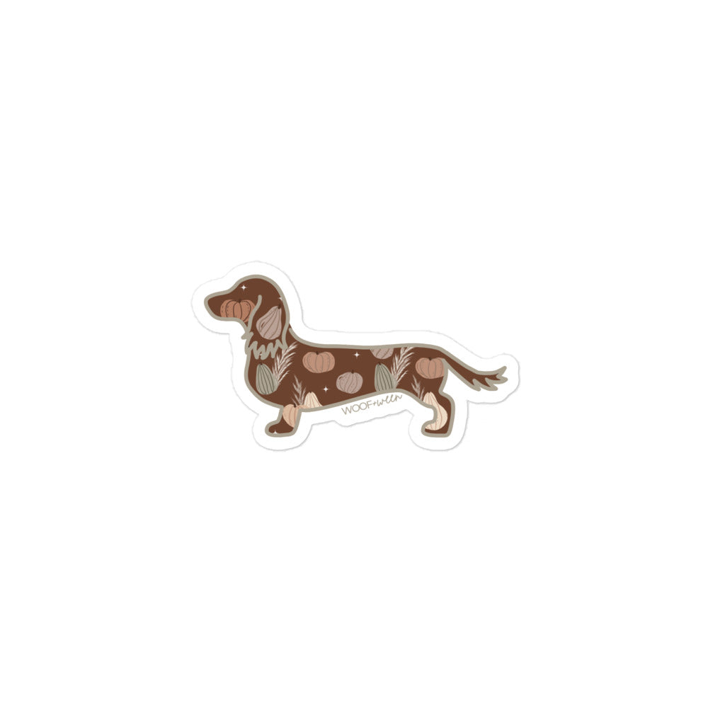 Dachshund Sticker - OH MY GOURD (long hair)