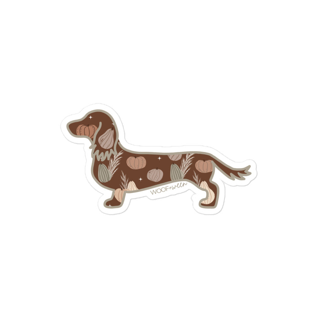 Dachshund Sticker - OH MY GOURD (long hair)