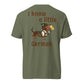 I Know a Little German doxie Oktoberfest shirt in moss, back print on Comfort Colors garment-dyed tee