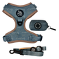 Blue and tan Mamas Boy dog harness, leash and waste bag holder walk bundle