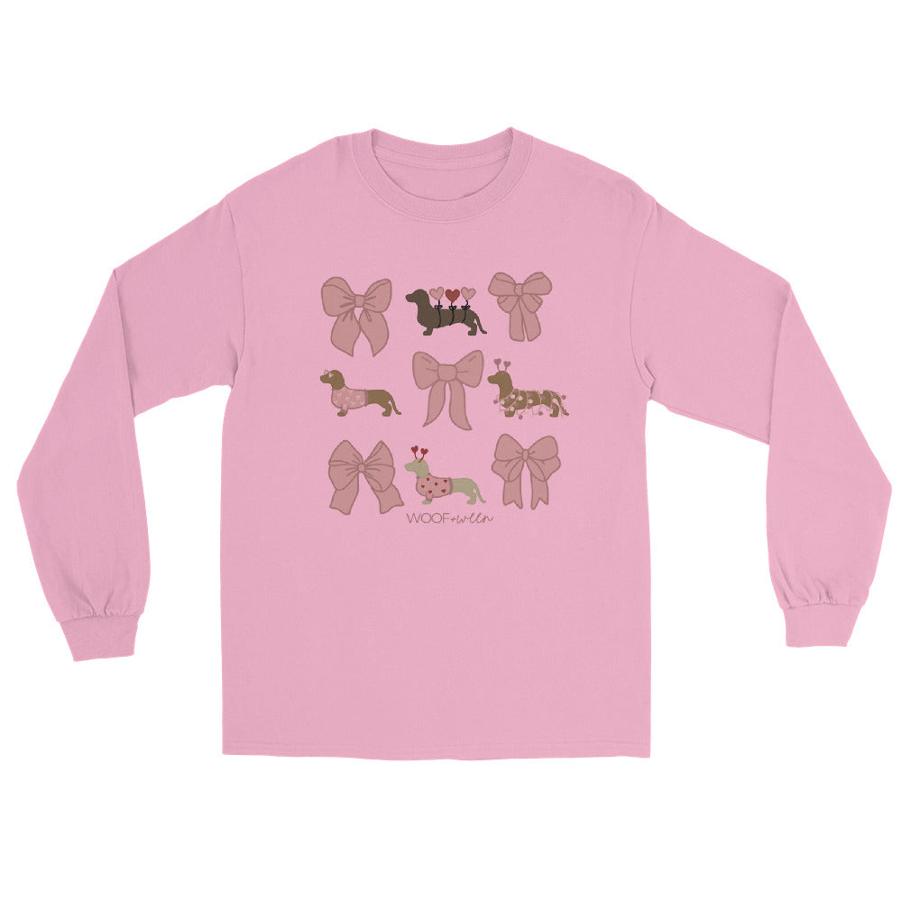 pink bows coquette valentines dachshund shirt