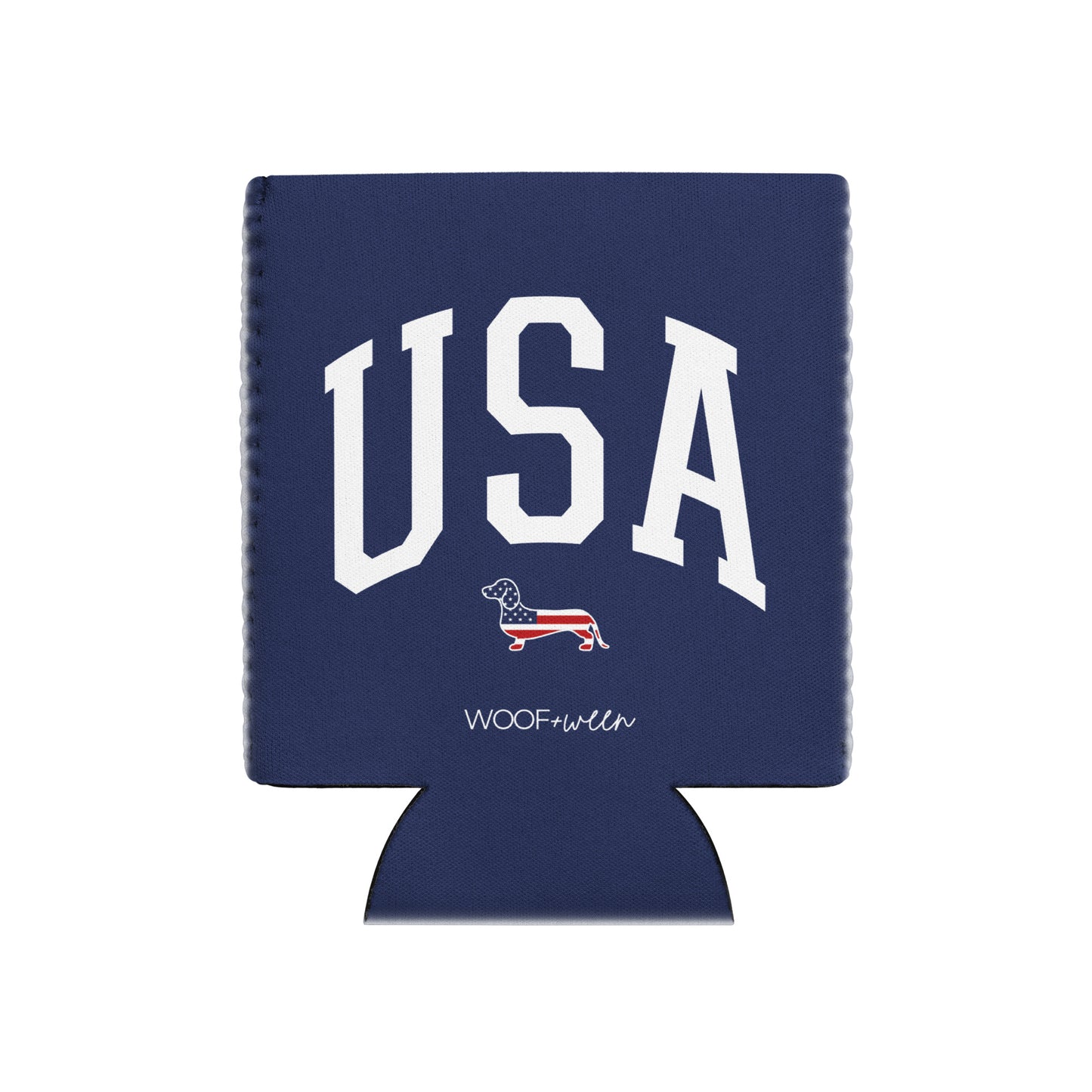 navy dachshund usa can cooler