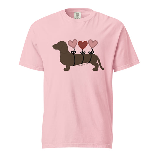 pink valentines day dachshund shirt