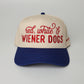red white and wiener dogs embroidered blue hat from woof and ween